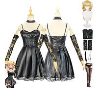 bbganlian Anime Personnage Misa Amane Cosplay Costume Tenue Death Note Jeu de Rôle Uniforme Ensemble Complet Halloween Carnaval Fête Habiller avec Perruque pour Femmes (L)