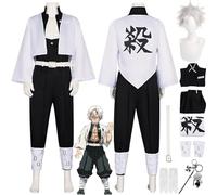 bbganlian Anime Personnage Shinazugawa Sanemi Cosplay Costume Tenue Kanroji Mitsuri Jeu de Rôle Uniforme Ensemble Complet Halloween Fête Carnaval Habiller avec Perruque pour Hommes (XXL)