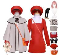bbganlian Anime Spy Family Code White A'nya F'orger Cosplay Costume Tenue Yor Forger Uniforme Ensemble Complet Halloween Fête Habiller avec Perruque Chapeau Sac pour Femmes Filles (XS)