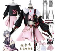 bbganlian Anime Virtual Idol Luo Tianyi Cosplay Costume Tenue Vocaloid Jeu de Rôle Uniforme Ensemble Complet Halloween Fête Carnaval Habiller avec Perruque Coiffe pour Femmes (M)