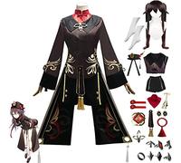 bbganlian Genshin Impact Hutao Cosplay Costume Tenue Personnage du jeu Kinich Mualani Uniforme Ensemble Complet Halloween Carnaval Fête Habiller avec Perruque Chapeau pour Femmes (XS)