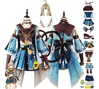 bbganlian Genshin Impact Kirara Cosplay Costume Tenue Personnage du jeu Mualani Uniforme Ensemble Complet Halloween Carnaval Fête Habiller avec Perruque Coiffure Queue pour Femmes (M)