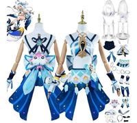 bbganlian Genshin Impact Mualani Cosplay Costume Tenue Jeu Personnage Navia Kinich Uniforme Ensemble Complet Halloween Fête Carnaval Habiller avec Perruque Coiffe pour Femmes (S)