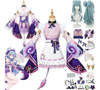 bbganlian Genshin Impact Yumemizuki Mizuki Cosplay Costume Tenue Personnage du jeu Uniforme Ensemble Complet Halloween Carnaval Fête Habiller avec Perruque Coiffure pour Femmes (L)