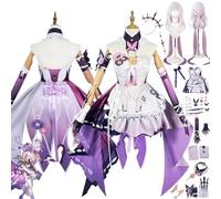 bbganlian Honkai Star Rail Castorice Cosplay Costume Tenue Personnage du jeu Uniforme Ensemble Complet Halloween Fête Carnaval Habiller avec Perruque Oreilles D'elfe pour Femmes (L)