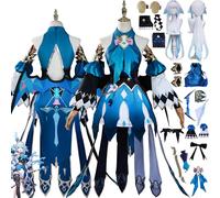 bbganlian Honkai Star Rail Cerydra Cosplay Costume Tenue Personnage du jeu Castorice Uniforme Ensemble Complet Halloween Carnaval Habiller avec Perruque Coiffe Ailes pour Femmes (XL)