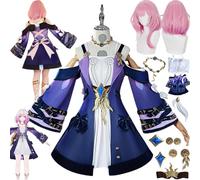 bbganlian Honkai Star Rail Cyrene Cosplay Costume Tenue Personnage du jeu Castorice Uniforme Ensemble Complet Halloween Fête Carnaval Habiller avec Perruque Coiffe pour Femmes (L)