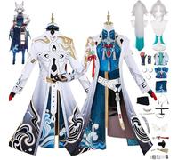 bbganlian Honkai Star Rail Feixiao Cosplay Costume Tenue Personnage du jeu Uniforme Ensemble Complet Halloween Carnaval Habiller avec Perruque Coiffure Clip d'oreille pour Femmes (M)