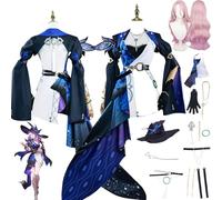 bbganlian Honkai Star Rail Jade Cosplay Costume Tenue Jeu Personnage Uniforme Ensemble Complet Halloween Fête Habiller avec Perruque Chapeau Boucle D'oreille Collier pour Femmes (M)