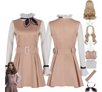 bbganlian Horreur Film Personnage M3gan 2.0 Cosplay Costume Tenue Megan Jeu de Rôle Uniforme Ensemble Complet Halloween Fête Carnaval Habiller avec Perruque pour Femmes (S)