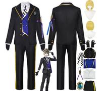 bbganlian Personnage du jeu Rook Hunt Cosplay Costume Tenue Twisted Wonderland Jeu de Rôle Uniforme Ensemble Complet Halloween Carnaval Fête Habiller avec Perruque pour Hommes (M)
