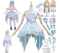 bbganlian Personnage du jeu Yao Nouvelle Peau Cosplay Costume Tenue Lady Sun Jeu de Rôle Uniforme Ensemble Complet Halloween Carnaval Fête Habiller avec Perruque Coiffe pour Femmes (XL)