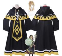 bbganlian The Secret of Silent Witch Moncia Everett Nouvelle Peau Cosplay Costume Tenue Jeu de Rôle Uniforme Ensemble Complet Halloween Carnaval Habiller avec Perruque pour Femmes (S)