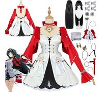 bbganlian Zenless Zone Zero Astra Yao Cosplay Costume Tenue Personnage du jeu Uniforme Ensemble Complet Halloween Fête Carnaval Habiller avec Perruque Clip d'oreille pour Femmes (M)