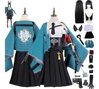 bbganlian Zenless Zone Zero Hoshimi Miyabi Cosplay Costume Tenue Personnage du jeu Uniforme Ensemble Complet Halloween Carnaval Habiller avec Perruque Coiffure pour Femmes Filles (M)