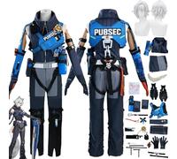 bbganlian Zenless Zone Zero Seth Lowell Cosplay Costume Tenue Personnage du jeu Uniforme Ensemble Complet Halloween Fête Carnaval Habiller avec Perruque Coiffe Queue pour Hommes (M)