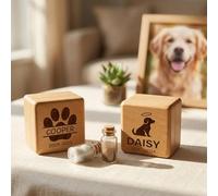 BBGDP Boîte À Souvenirs Personnalisée d'animal De Compagnie, Urne Commémorative en Bois, Cadeau De Deuil Personnalisé for Animal De Compagnie avec Photo, Cadeau De Sympathie for Chien Et Chat