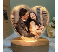 BBGDP Portrait Photo Personnalisé En Cristal 3D Avec LED, Photo Gravée Sur Cristal Illuminée, Cadeau De Noël Ou D'anniversaire For Elle/lui