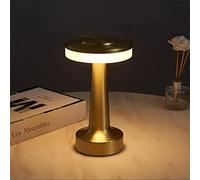 BBHH Portative Lampe de Bureau, Lampe LED sans Fil Rechargeable, 3 Couleurs Lampe de Chevet Tactile a Piles, USB Veilleuse de Protection des Yeux pour Jardin/Table/Table de Chevet,A-Or