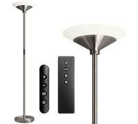 BBHome Lampadaire 27W LED dimmable avec télécommande et Tactile, Lampes 3000K-6500K Salon Moderne pour Salon, Chambre, Bureau, Argent