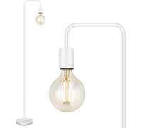 BBHome Lampadaire rétro incurvé en métal minimaliste avec interrupteur à pied pour chambre à coucher, salon, lecture, bureau I 165 cm I E27 (blanc)