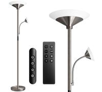 BBHome Lampadaire Salon LED Dimmable 27W avec Lampe de Lecture 6W, Lampadaire Moderne avec télécommande et Tactile pour Salon, Chambre, Bureau