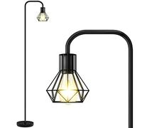 BBHome Lampadaire Vintage, Lampadaire Industriel sur pied salon avec Douille E27, Interrupteur à Pied, Lampadaire Minimaliste Tout en Métal Convient pour Salon, Chambre, Noir (Ampoule Non Incluse)