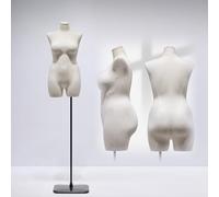 BBHW Mannequin Poitrine Hanches Grande Taille Mannequin Demi-Corps, Robe Féminine Forme Torse Réglable en Hauteur, Mannequin de Vitrine de Magasin avec Support (Color : Black, Size : Stand B)
