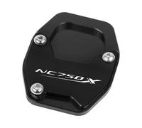 BBIGTIFWX Support Béquille Moto pour H&Onda X-ADV750 XADV 750 NC750X NC 750X 2021 2022 2023 Moto CNC Béquille Extension Pad Pied Béquille Latérale Extension Plaque(Black-Logo 1)