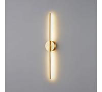 BBioss Applique Murale linéaire Moderne en Laiton brossé, Abat-Jour en Acrylique, luminaire Minimaliste en cuivre, éclairage de Salle de Bain Antique, câblé, Laiton - 60 cm
