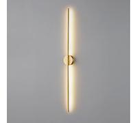 BBioss Applique Murale linéaire Moderne en Laiton brossé, Abat-Jour en Acrylique, luminaire Minimaliste en cuivre, éclairage de Salle de Bain Antique, câblé, Laiton - 100 c