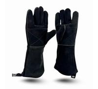 BBK LAB Gants Résistants à la Chaleur - Cuir Ignifuge - Haute Résistance - BBQ & Pro - Barbecue, Cuisine, Cheminée, Soudage, Four, Jardin, Camping, Atelier - Protection. 40x16cm