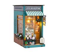 BBLIKE Book Nook DIY Bibliotheque Maquette Puzzle 3D Bois Miniature Booknook Maison a Construire avec Lampes LED Maquette 3D Serre Livre Cadeau Créatif Kit de Modélisation pour Adulte(Bookstore)