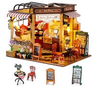 BBLIKE Kit Book Nook DIY 3D - Puzzle en Bois pour Adultes, Diorama Miniature, Maison de Boulangerie - Maison de Poupé, Kit de Maison Miniature avec Meubles et Lumière LED