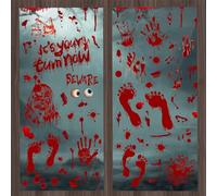 BBLIKE Lot de 9 Feuilles Halloween Fenêtre Autocollants