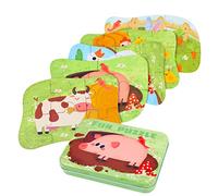 BBLIKE Puzzle Enfant 2 3 4ans, 5 Niveaux de Difficulté Différents Jouet Puzzle en Bois pour Enfants, Jouet Puzzle en Carton Éducatif Parfait pour Garçons Filles de 2 Ans +（Animal）