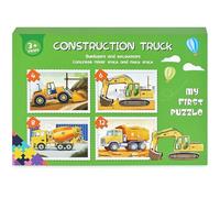 BBLIKE Puzzle pour enfants de 30 pièces à partir de 2 ans - Grands véhicules de construction - Puzzle pour tout-petits - Quatre niveaux de difficulté - Jouet éducatif pour enfants de 2, 3, 4 ans