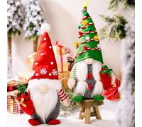 BBLTIFF 2 Pcs GNOME de Noel, Lutin Farceur en Peluche avec des Cadeaux, Décoration Noel, pour La Décoration et Les Cadeaux de Noël, La Décoration de Table
