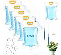 BBLTIFF 5PCS 5L Sac Darrosage Automatique, Sacs D'irrigation Goutte à pour Plantes avec Interrupteur de Commande Réglable et 5 Crochets, Arrosage Goutte à Goutte pour Plantes D'intérieur & D'extérieur