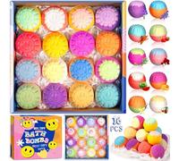 BBLTIFF Bombe de Bain, 16 Pièces Coffret Cadeau Boules de Bain, Bombe de Douche, Boule de Bain, Huiles Essentielles Naturelles, Bombe de Bain Noel Pour Comme Cadeau de Noël, Cadeau de Saint-Valentin