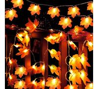 BBLTIFF Guirlande Automne, 3M 30 LED Guirlande Lumineuse en Feuille d'érable, Automne Decoration, Guirlande Feuilles Automne, Décoration Parfaite Pour Patio, Intérieur, Automne, Fête, Halloween, Noël