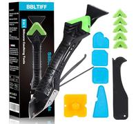 BBLTIFF Outils de l'enlève Joint 5 en 1, Lisseur Joint Silicone, Outils de Calfeutrage en Silicone avec 6 Tampons En Silicone Remplaçables, pour Cuisines, Salles de Bains, Fenêtres et éviers