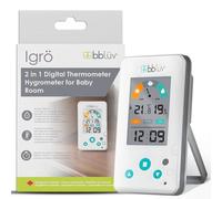 bblüv - Igrö - Thermomètre et hygromètre numérique 2 en 1 pour chambre de bébé - Moniteur précis d'humidité et de température avec écran LCD, indicateur de confort et fonction horloge