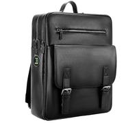 BBMars Sac à dos antivol avec verrou d'empreintes digitales - Sac à dos pour ordinateur portable en cuir noir pour homme, sac de voyage d'affaires résistant à l'eau, convient pour ordinateur portable