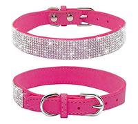 Bbmmayy Joli collier pour chien avec strass scintillants, joli collier doux pour chat de petite, moyenne et grande race, fille, chiot, chaton terrier (taille S, rose vif)