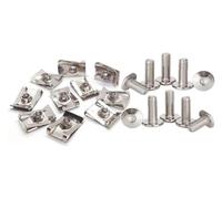 BBMZSM 10 Sets 304 Stainless Steel U Type Clips Thread M6 M5 M4 5mm 6mm 4mm Reed Nuts and Bolts Screws for Car Motorcycle Scooter ATV .D109