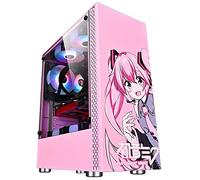 BBNB Boitiers d'ordinateur, boîtier de jeu PC de la tour médiane ATX/M-ATX/ITX - Port en verre USB 3.0 avant I/O USB - Panneau latéral en verre trempé - Système de gestion des câbles