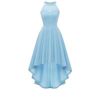 Bbonlinedress Robe Femme Asymétrique de Soirée Courte Devant Longue Dernière pour Cocktail Mariage Invité Bal de Promo Anniversaire Cérémonie Blue 2XL