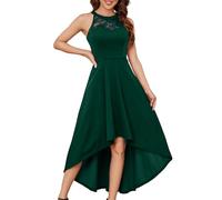 Bbonlinedress Robe Femme Chic et Elegant Robe Asymétrique de Soirée Courte Devant Longue Dernière pour Cocktail Mariage Invité Bal de Promo Anniversaire Cérémonie Dark Green 2XL