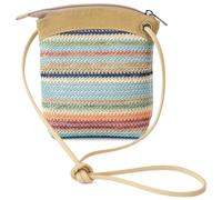 BBORGDC Petit sac à bandoulière en paille pour femme - Sac à main tissé à rayures colorées de style bohème avec sangle de téléphone, portefeuille de plage d'été, portefeuille pour téléphone, design